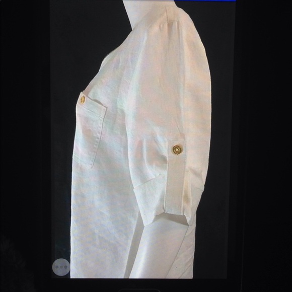 Company Ellen Tracy Linen High Low Hem Tunic Top - Picture 4 of 8